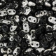 Matubo MiniDuo Perlen 4x2.5mm Jet - Silver 1/2 Coating